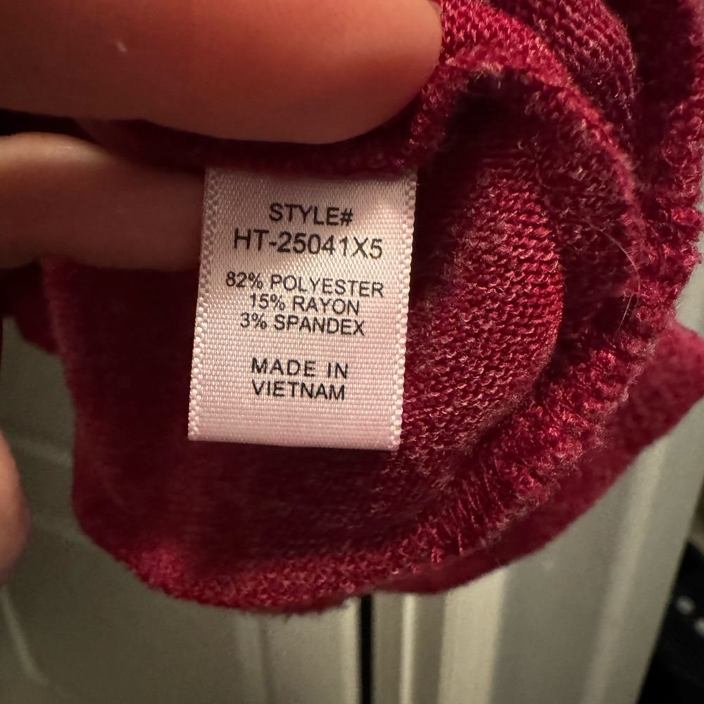 Vibrant Cranberry Red Oversized Shirt-NWOT - Picture 7 of 7